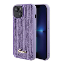Guess Sequin Script Metal Apple iPhone 15 hátlap tok, lila tok és táska