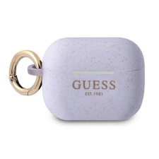 Guess Silicone Glitter Apple AirPods Pro tok, lila fülhallgató, fejhallgató tok