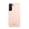 Guess Silicone Metal Logo Samsung Galaxy S22+ hátlap tok, rózsaszín