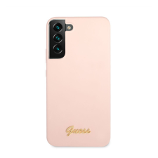Guess Silicone Metal Logo Samsung Galaxy S22+ hátlap tok, rózsaszín tok és táska