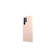 Guess Silicone Metal Logo Samsung Galaxy S22 Ultra hátlap tok, rózsaszín tok és táska