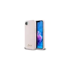 Guess Silicone Script Metal Logo Apple iPhone 16e MagSafe szilikon tok, rózsaszín tok és táska
