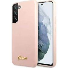 Guess Silicone Script Metal Samsung Galaxy S23+ szilikon tok, rózsaszín (GUHCS23MLSLMGPP) tok és táska