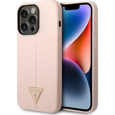 Guess Silicone Triangle Apple iPhone 14 Pro hátlap tok, pink (GUE1982) tok és táska