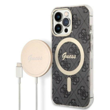 Guess tok+ töltő iPhone 13 Pro Max fekete 4G Print MagSafe keménytok tok és táska