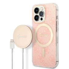 Guess tok+ töltő iPhone 13 Pro rózsaszín 4G Print MagSafe keménytok tok és táska