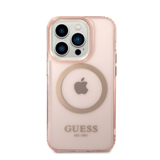 Guess Translucent MagSafe Apple iPhone 14 Pro hátlap tok, rózsaszín tok és táska