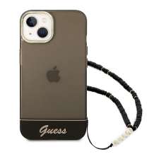 Guess Translucent Pearl Strap Apple iPhone 14 hátlap tok, fekete tok és táska