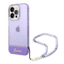 Guess Translucent Pearl Strap Apple iPhone 14 Pro hátlap tok , lila tok és táska
