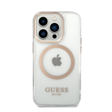 Guess Transparent MagSafe Apple iPhone 14 Pro Max hátlap tok, arany tok és táska