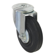  Gumi szállító kerék középső nyílással, 125 mm-es átmérő, forgó, csúszó csapágy teher gumiabroncs