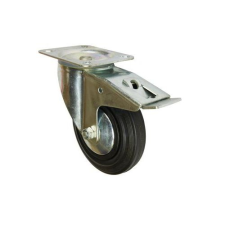  Gumi szállító kerék peremmel, 160 mm-es átmérő, forgó, fékkel, görgős csapágy teher gumiabroncs