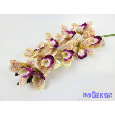  Gumis cymbidium 10 fejes orchidea ág 75 cm - Krém Pöttyös dekoráció