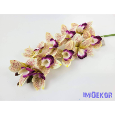 Gumis cymbidium 10 fejes orchidea ág 75 cm - Krém Pöttyös dekoráció