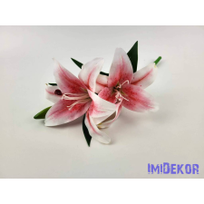  Gumis liliom 2 fejes ág 38 cm - Fehér-Rózsaszín dekoráció