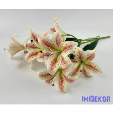 Gumis liliom 9 ágú csokor 56 cm - Krém-Cirmos dekoráció