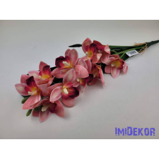  Gumis mű cymbidium orchidea levéllel 54cm - Púder dekorációs kellék