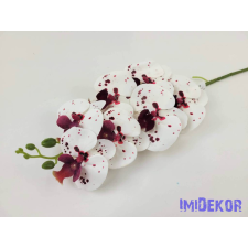  Gumis orchidea 7 fejes ág 77 cm - Fehér-Pöttyös dekoráció