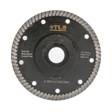 Gyémánt vágótárcsa szuper vékony d125x1.4x8x22.23 mm (fekete) TLS-DIAMOND barkácsgép tartozék