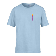  Gyerek póló Ovis jelel Gyertya mintával Világos kék 134 méret gyerek póló