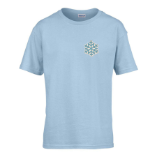  Gyerek póló Ovis jelel Hópehely mintával Világos kék 134 méret gyerek póló