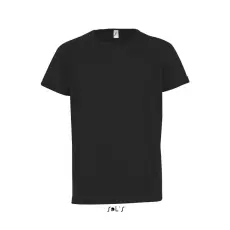  Gyerek SPORTY raglán ujjú kereknyakú sportpóló, SOLS SO01166, Black-8A