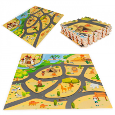 Gyerek szafari puzzle habos szőnyeg 9 elemes 93x93cm játszószőnyeg