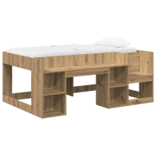  Gyerekágy keret tárolóval Kézműves Tölgy 80 x 160 cm Szerelt Fa ágy és ágykellék
