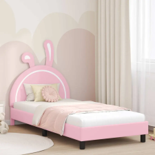  Gyerekágy kerettel fejtámlával Rózsaszín 80 x 200 cm PU gyermekbútor