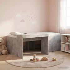  Gyerekek Magas Ágykeret Íróasztallal Betonszürke 90 x 200 cm ágy és ágykellék
