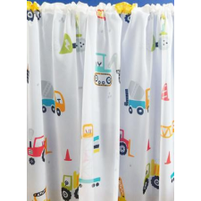 Gyerekmintás Autós fehér voila kész függöny markoló, traktor bújtatós 100x120cm lakástextília