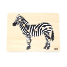  Gyermek fa puzzle Montessori Viga Zebra puzzle, kirakós