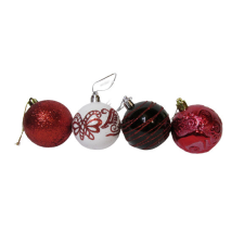 Gyertya &amp; Decor Karácsonyfadísz gömb piros 6 cm karácsonyfadísz