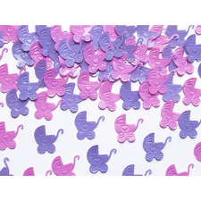 Gyertya &amp; Decor Konfetti Babaváró babakocsi formájú pink és lila konfetti