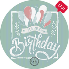 Gyertyakovács Díszített ostyalap, Happy birthday, lufi, 20cm (A95) sütés és főzés