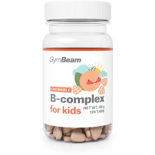 GymBeam B-komplex, tablety na cucání pro děti meruňka 120 tablet vitamin és táplálékkiegészítő