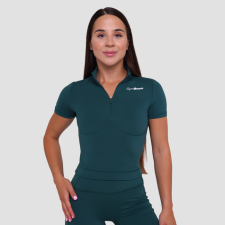 GymBeam Ignite női cropped póló Dark Green XS női póló