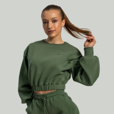 GymBeam STRIX Lunar női cropped pulóver Cedar Green