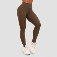 GymBeam Women‘s Leggings Mesh Panel olive S női nadrág