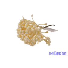  Gyöngyház bogyós pick 14cm - Krém dekorációs kellék