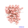  Gyöngyházas drótos 1,5cm bogyó kb 75db/csomag - Világos Rózsaszín