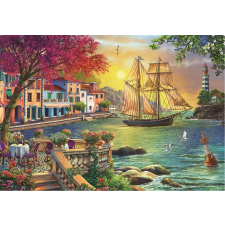 Gyönyörű Naplemente a Kikötő Felett kirakós játék 2000 darabos puzzle, kirakós