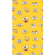  Gyorsan száradó strandtörölköző SMILE 100x180 cm sárga, 100% mikroszálas lakástextília