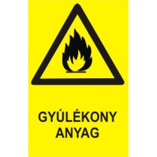  Gyúlékony anyag! - műanyag, 160*240mm információs tábla, állvány