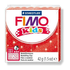  Gyurma, 42 g, égethető, FIMO "Kids", glitteres piros kreatív és készségfejlesztő