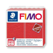  Gyurma, 57 g, égethető, FIMO &quot;Leather Effect&quot;, dinnyepiros gyurma