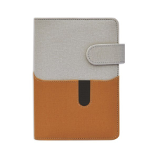  Gyűrűs kalendárium SATURNUS L229 sárga lapos szürke-barna műbőr 2024. gyűrűskönyv