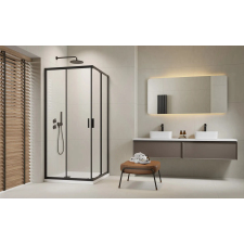  H2O Comfort Black C/D szögletes fekete zuhanykabin 80x80 átlátszó kád, zuhanykabin