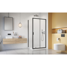  H2O Comfort Black DWJ+S szögletes fekete zuhanykabin 130x90 átlátszó kád, zuhanykabin