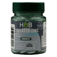 H&B Cink 15 mg+Réz tabletta 120 db vitamin és táplálékkiegészítő